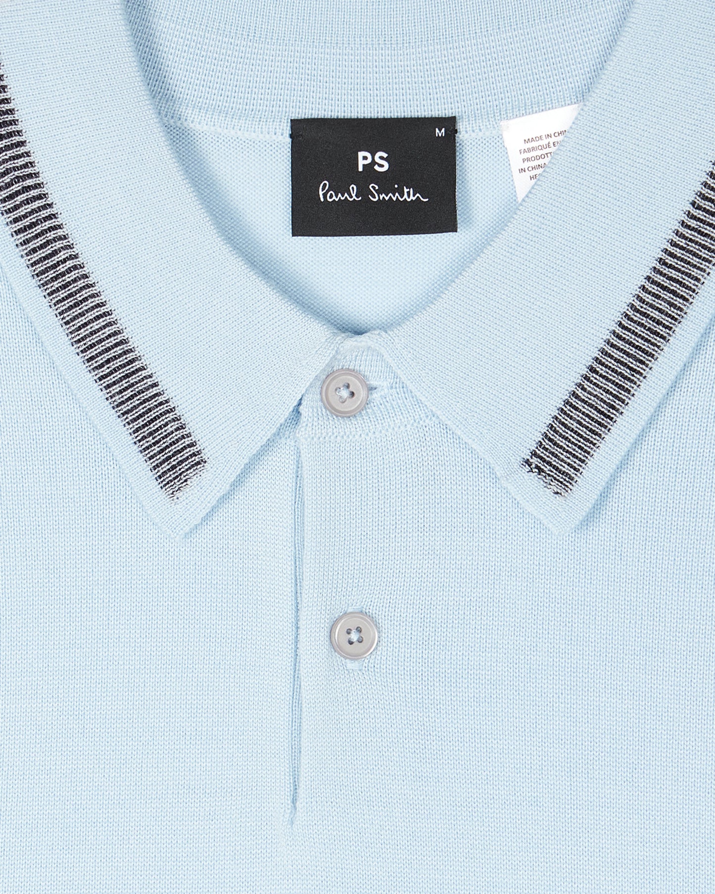 Paul Smith Light Blue Merino Wool Polo Shirt