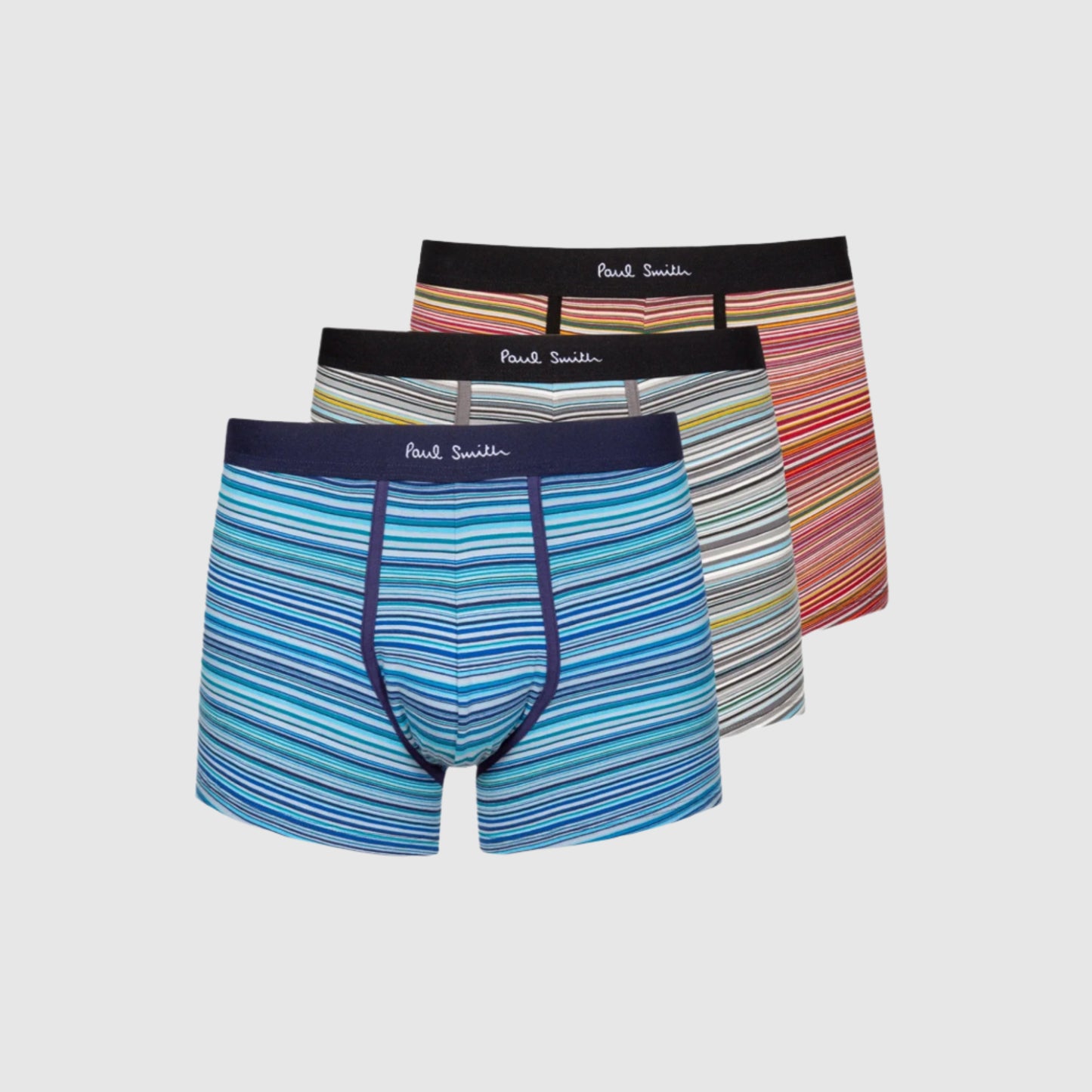 Paul Smith Blue 'Signature Stripe' Low-Rise Boxer Briefs Three Pack