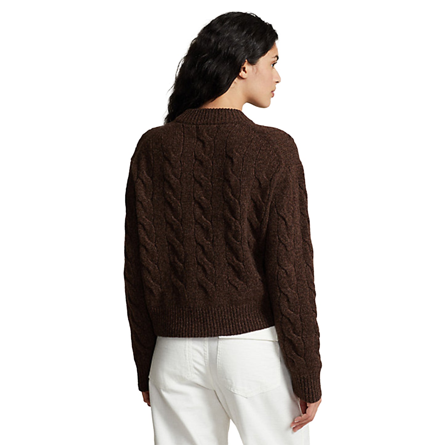 Polo Ralph Lauren Wool-Cashmere Mock Neck Cable Knit