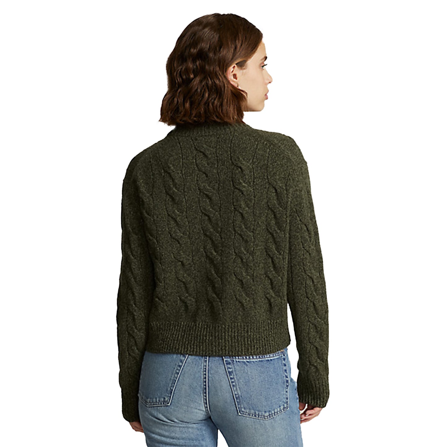 Polo Ralph Lauren Wool-Cashmere Mock Neck Cable Knit