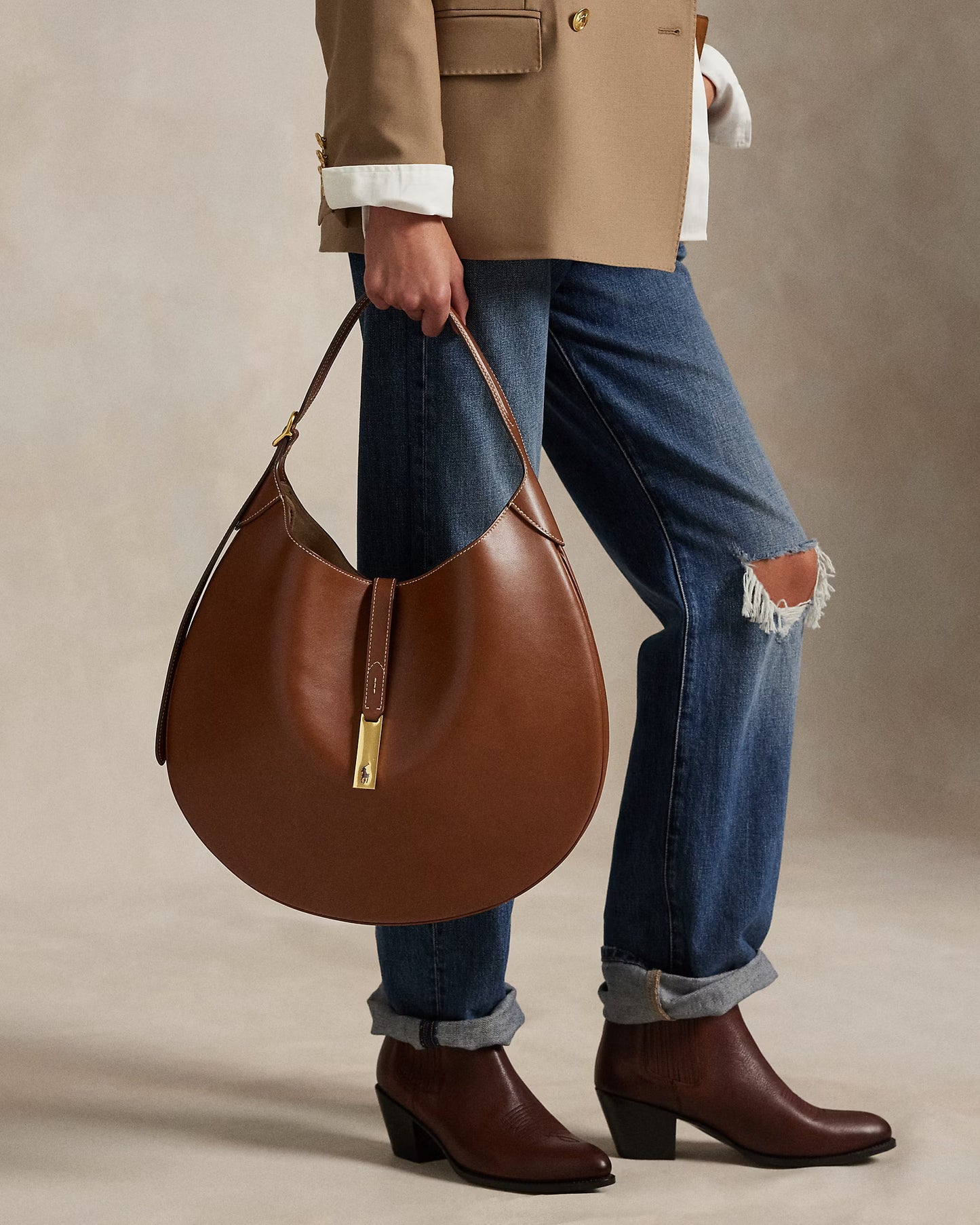 Polo Ralph Lauren Polo ID Large Calfskin Shoulder Bag