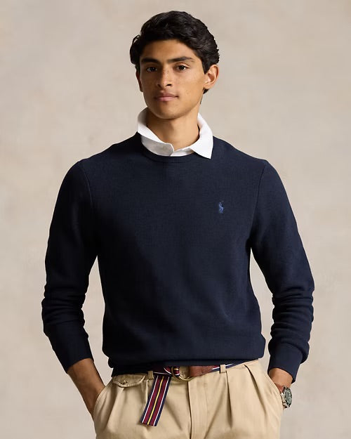 Polo Ralph Lauren Mesh-Knit Cotton Crewneck Jumper