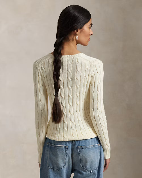 Polo Ralph Lauren Cable Knit Cotton V-Neck Sweater