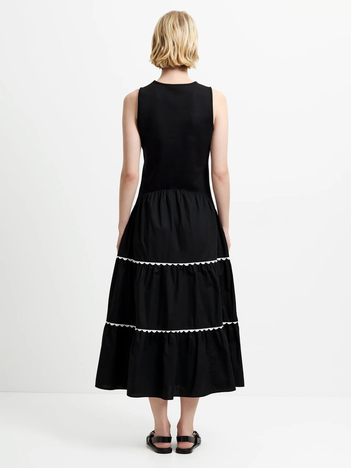 French Connection Kaylie Jia Mix Ric Rac Midi Dress