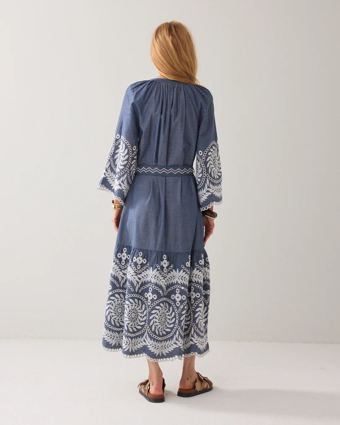 Summum Chambray Dress with Embroidery