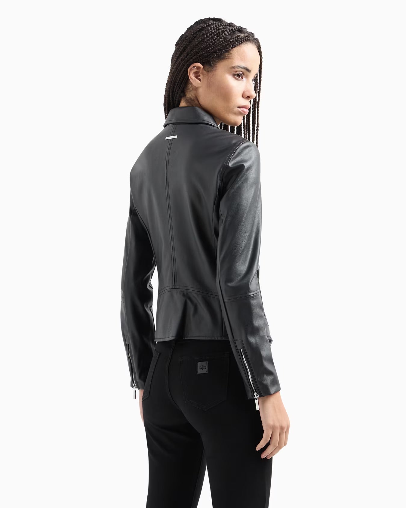 Armani Coated faux leather jacket with side zip