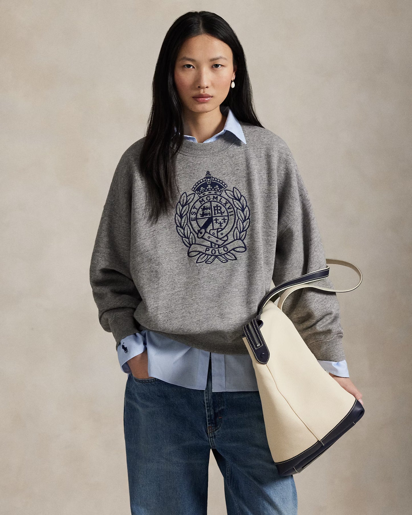 Polo Ralph Lauren Embroidered-Crest Fleece Crewneck