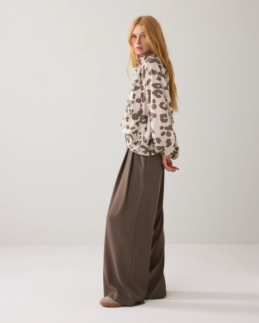 Summum Flared Trousers with Press Crease