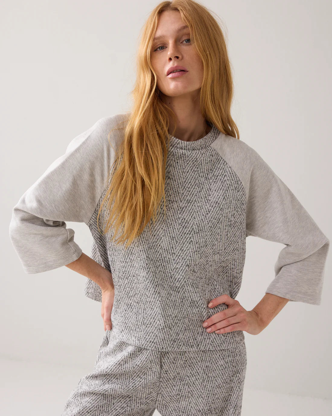 Summum Boxy Jumper with Herringbone Jacquard