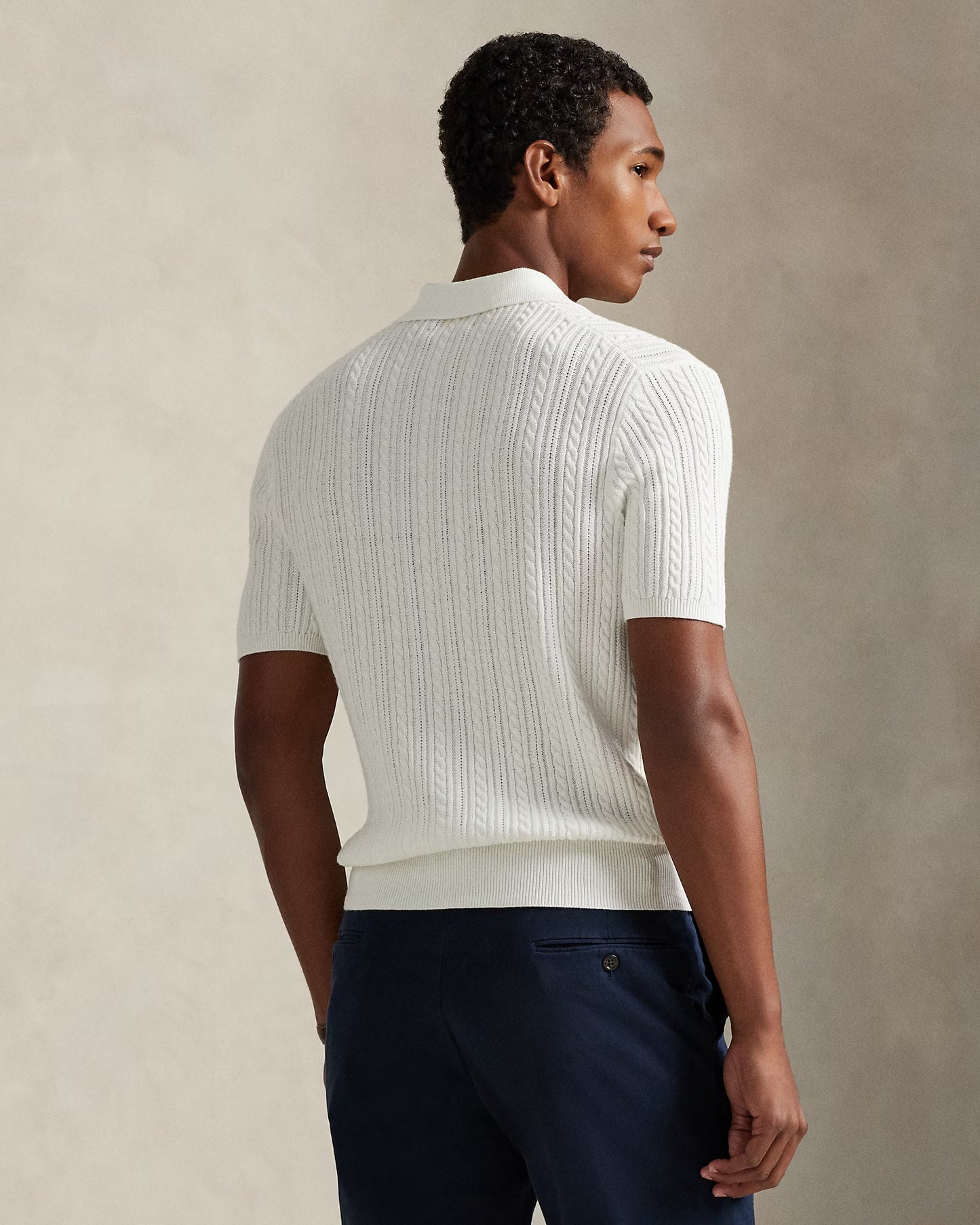 Polo Ralph Lauren Cable-Knit Cotton Polo Sweater