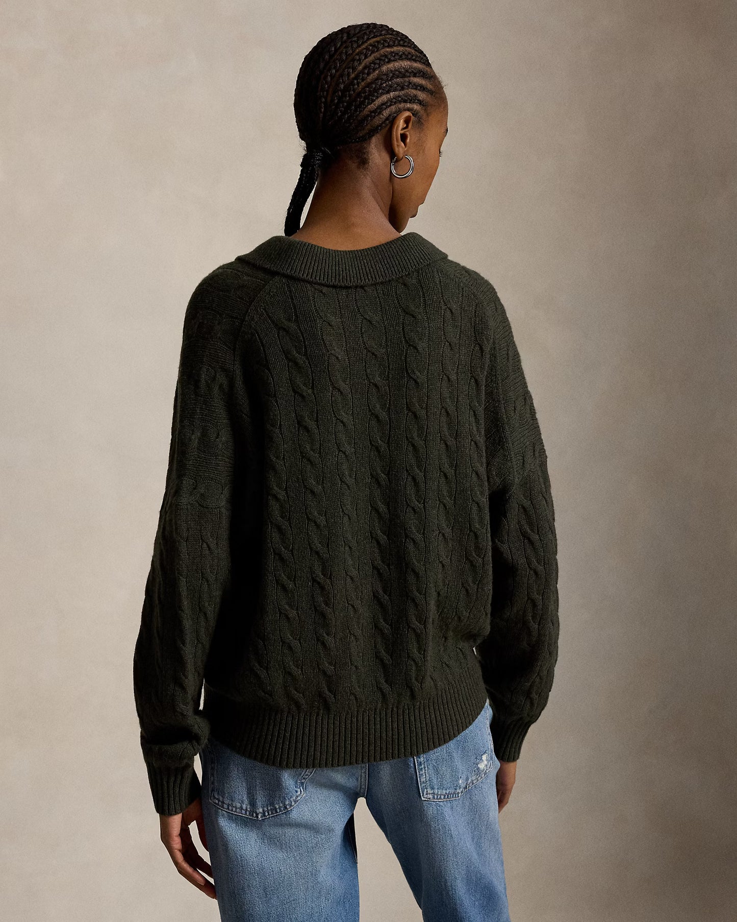 Polo Ralph Lauren Cable Wool-Cashmere Polo-Collar Jumper