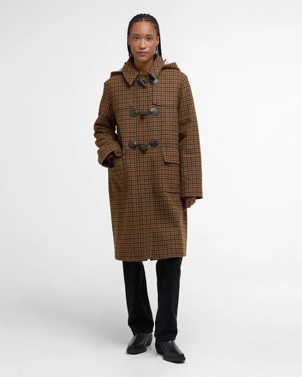 Barbour Melody Check Wool Duffle Coat
