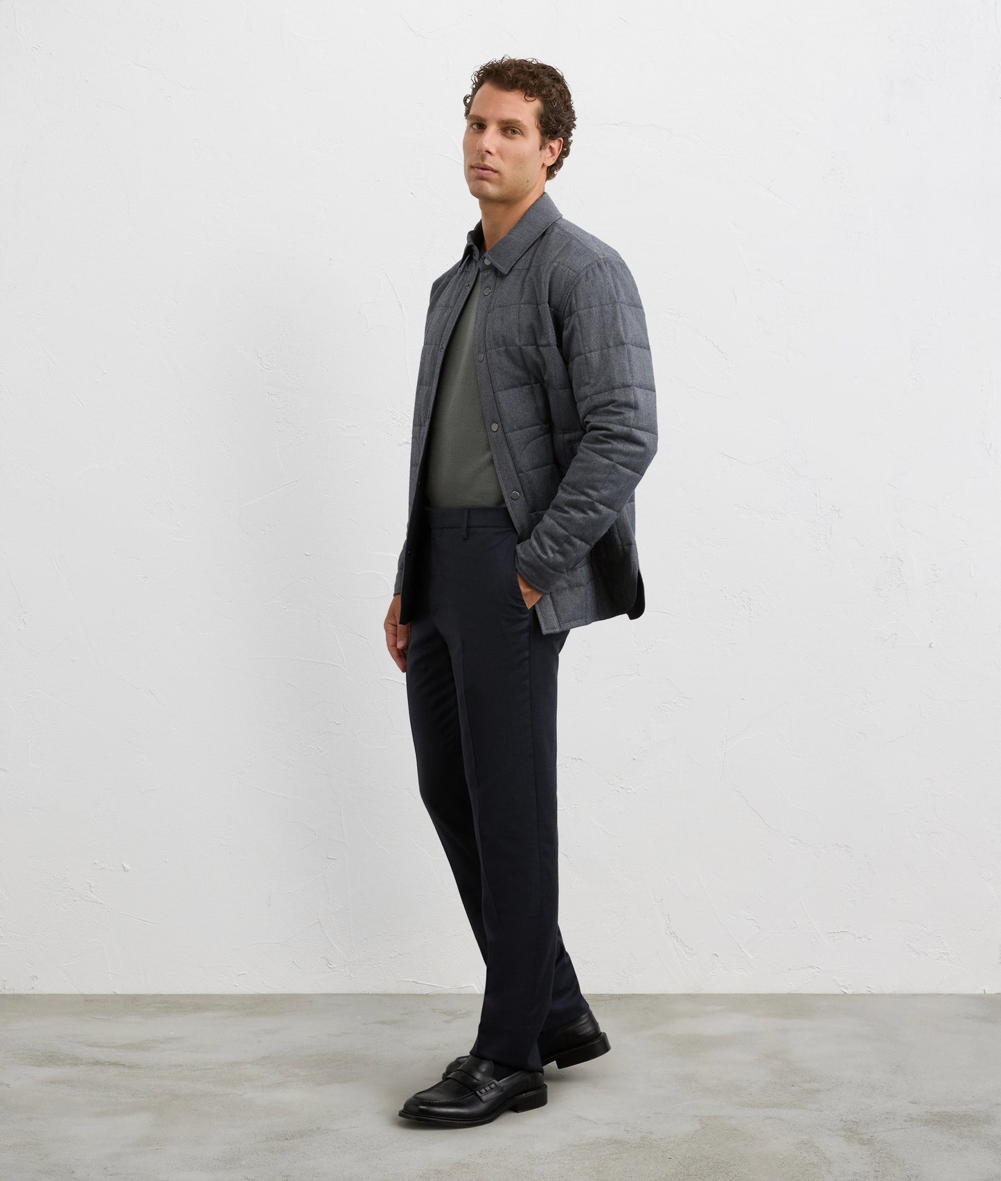 Pal Zileri Herringbone Virgin Wool Crew Knit