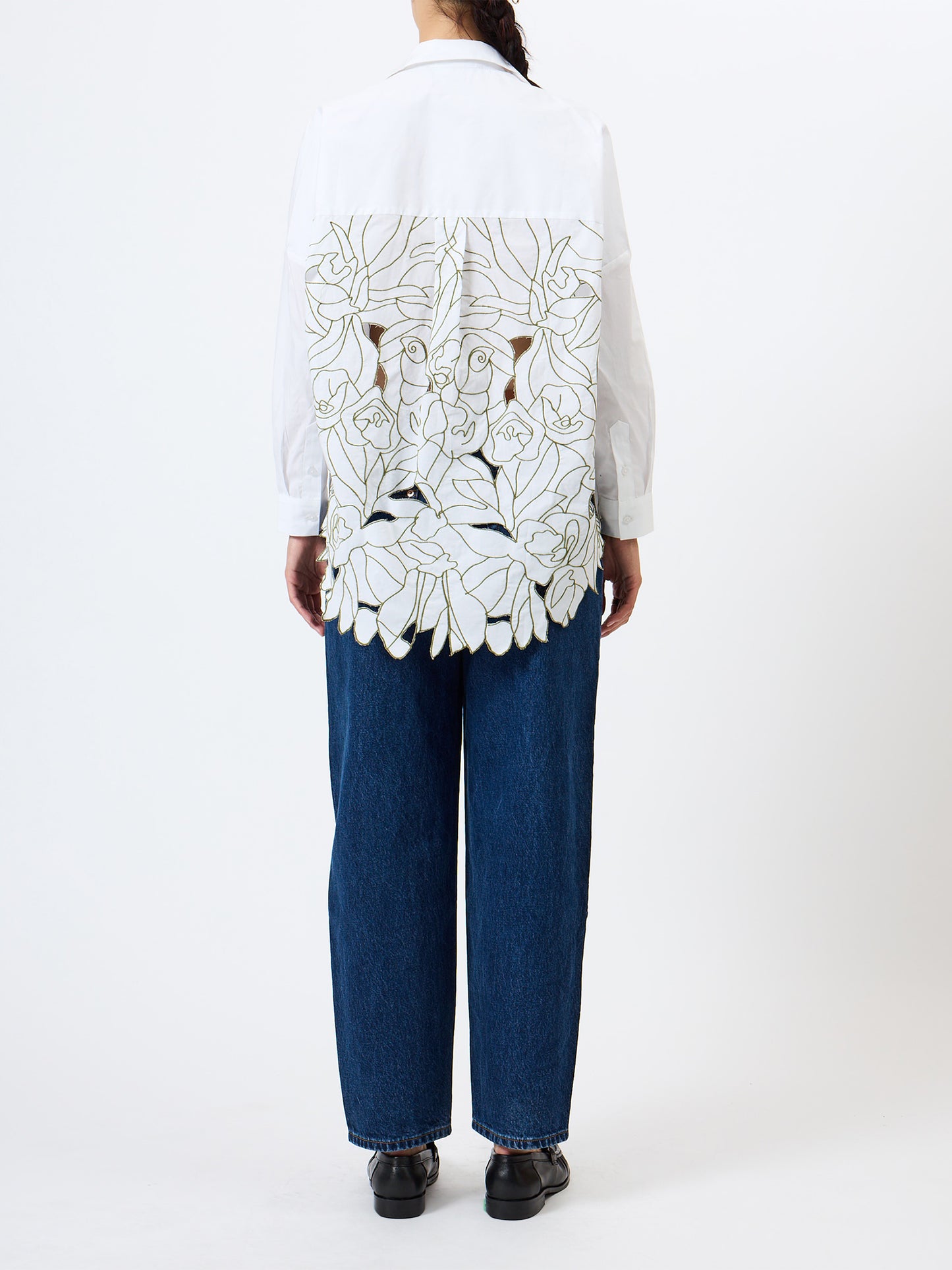 French Connection Lotta Alexis Popover Floral Cutwork Back Shirt
