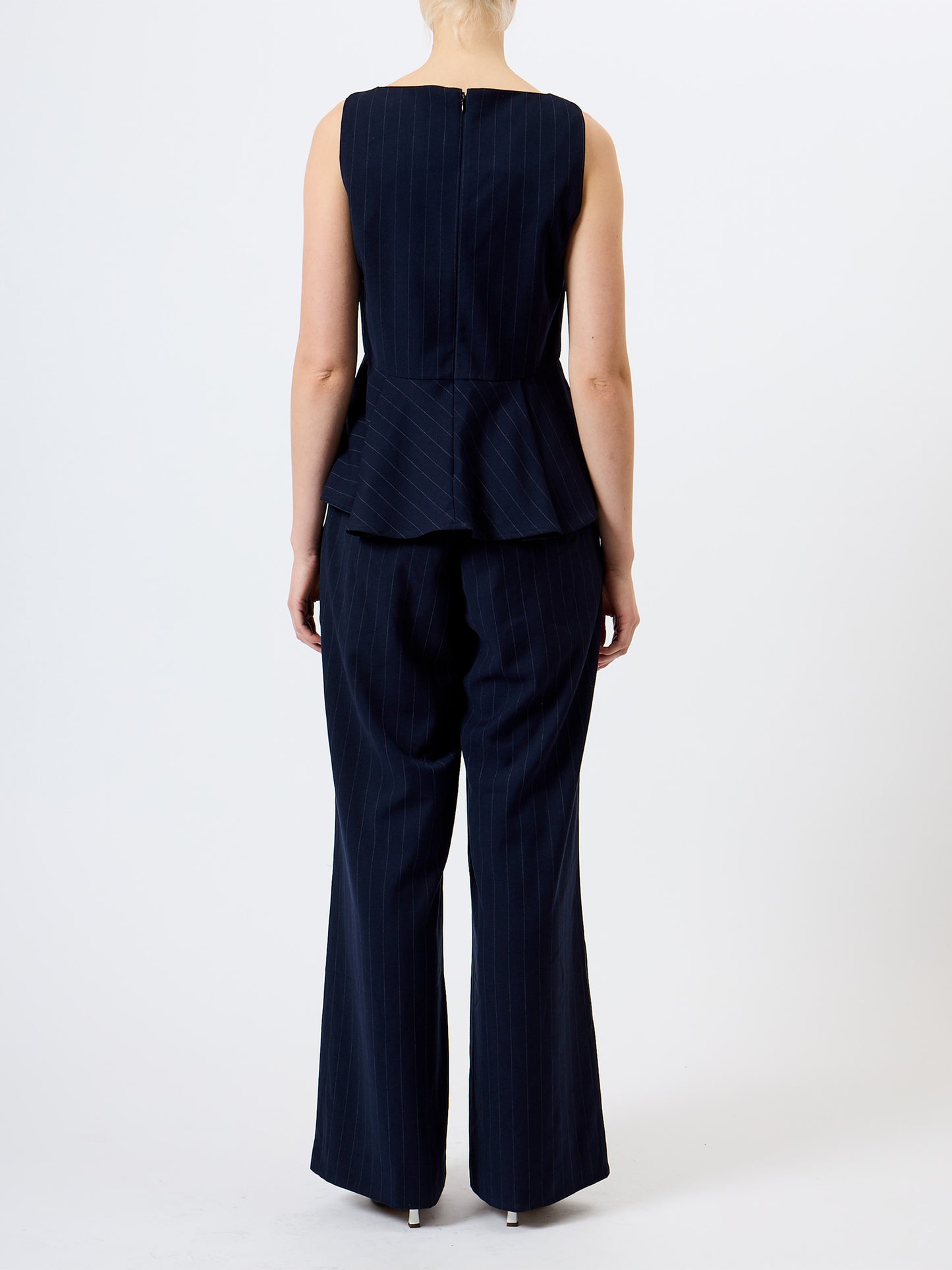 French Connection Alia Pinstripe Peplum Top