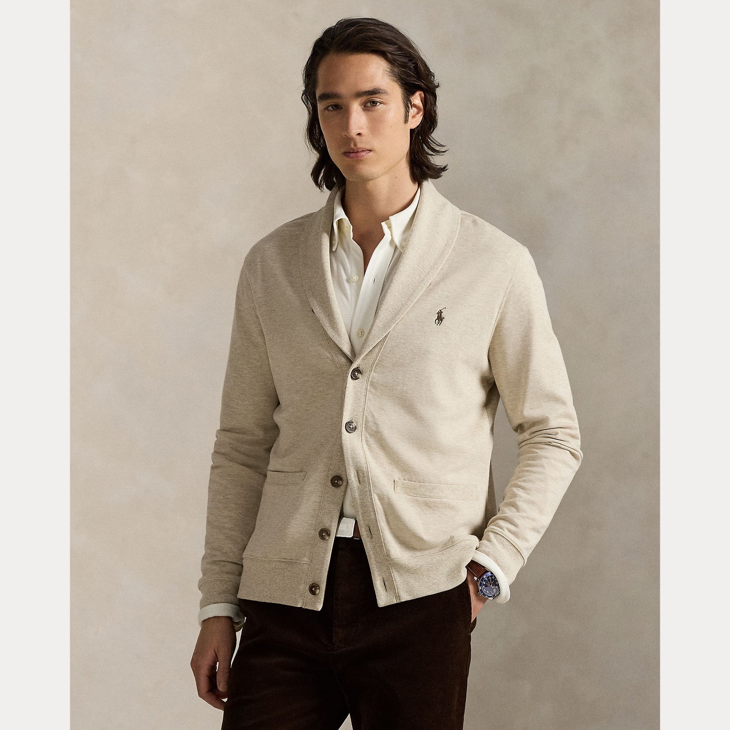 Polo Ralph Lauren Luxury Jersey Shawl-Collar Cardigan