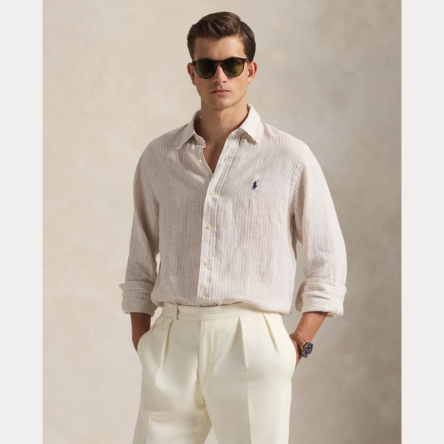 Polo Ralph Lauren Custom-Fit Striped Linen Shirt
