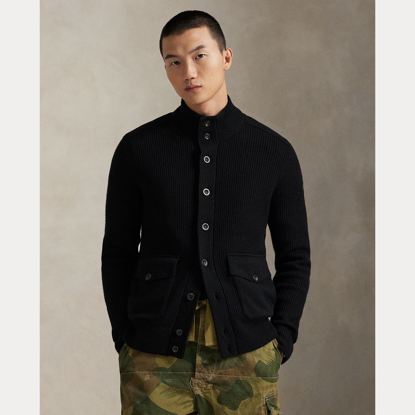Polo Ralph Lauren Wool Mockneck Cardigan