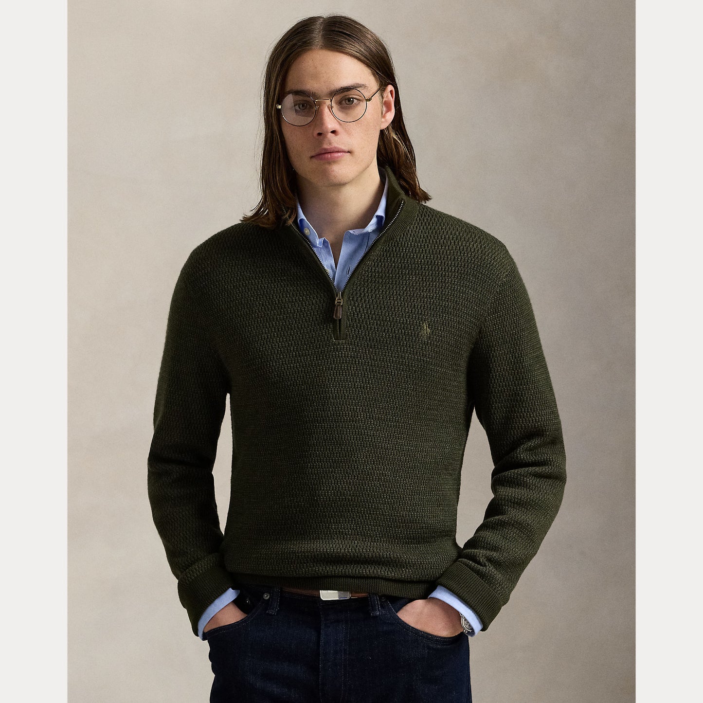Polo Ralph Lauren Washable Wool Quarter-Zip Sweater