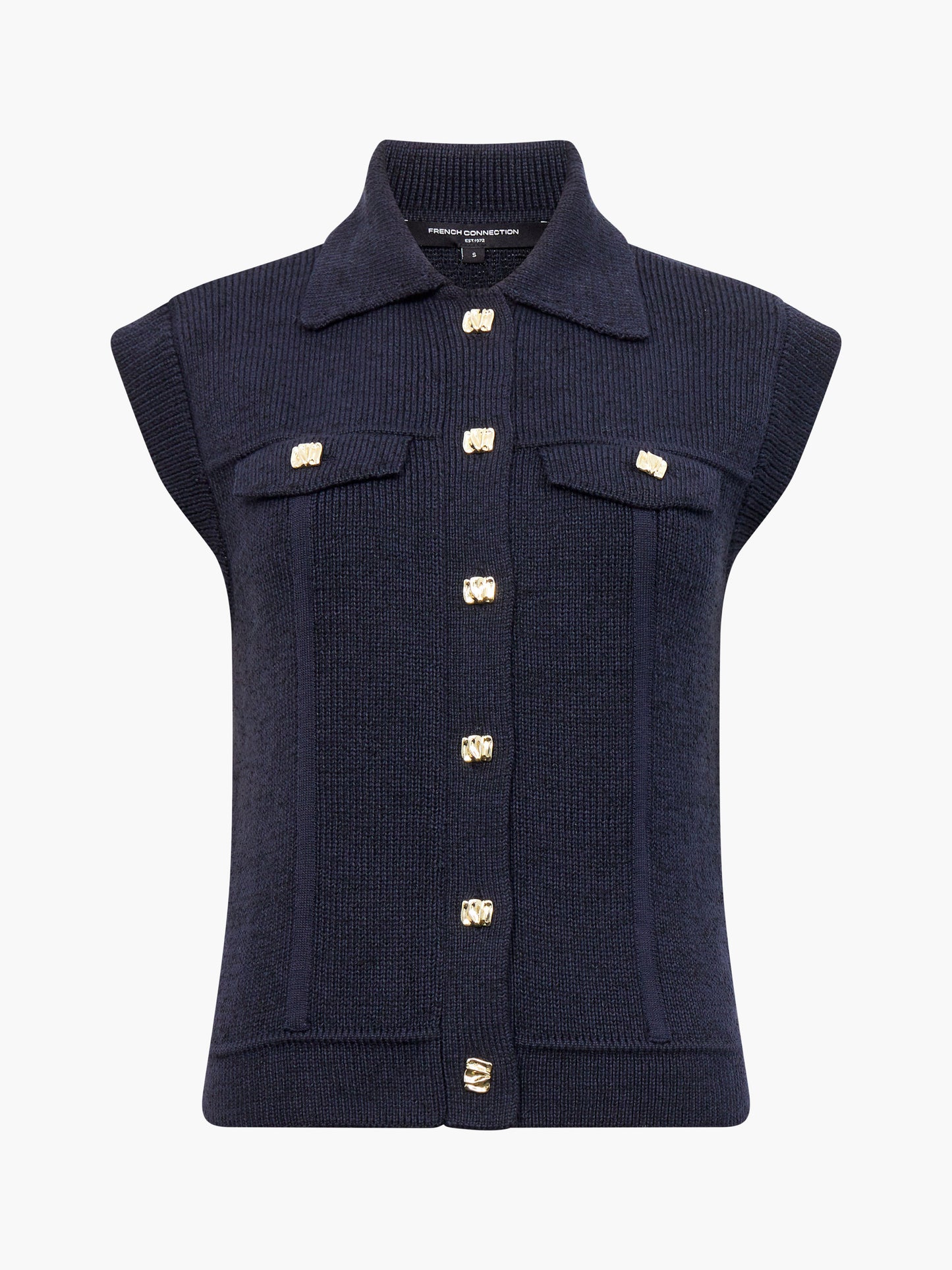 French Connection Roland Knit Collared Gilet