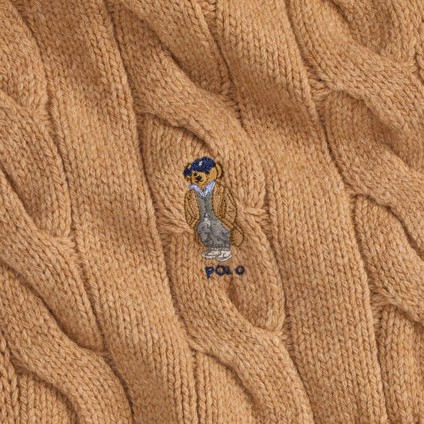 Polo Ralph Lauren Polo Bear Cable Knit Wool Blend Scarf