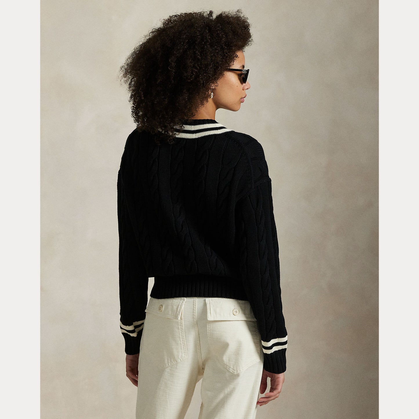 Polo Ralph Lauren Aran Knit Cotton Cricket Sweater