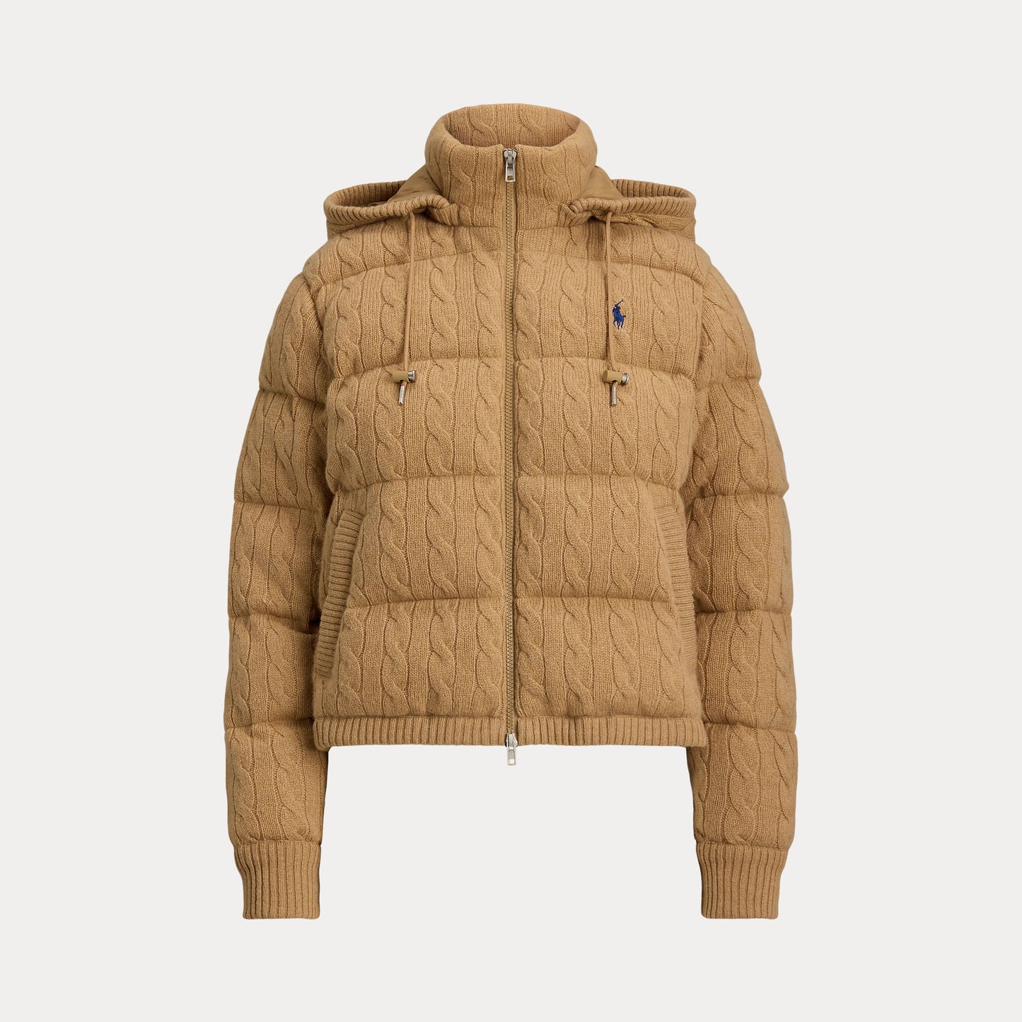 Polo Ralph Lauren Cable-Knit Wool-Cashmere Quilted Jacket