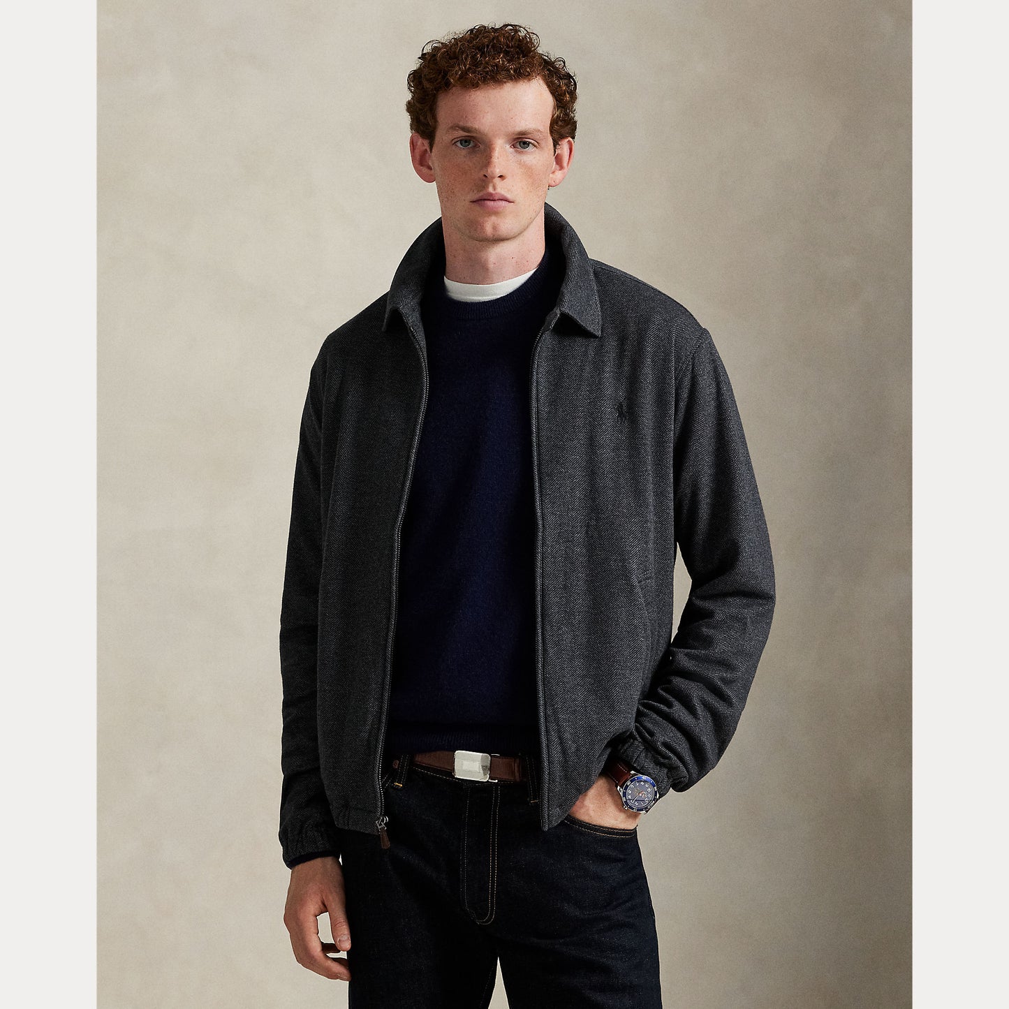 Herringbone Luxury Jersey Bomber Jacket