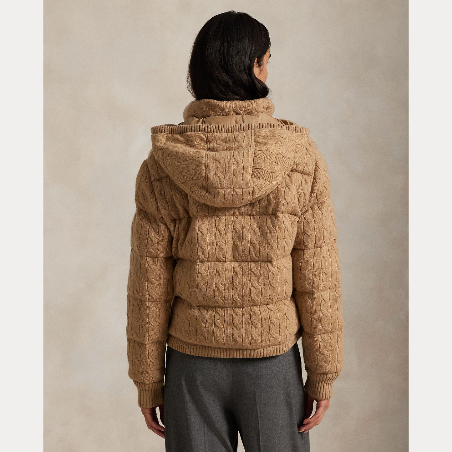 Polo Ralph Lauren Cable-Knit Wool-Cashmere Quilted Jacket