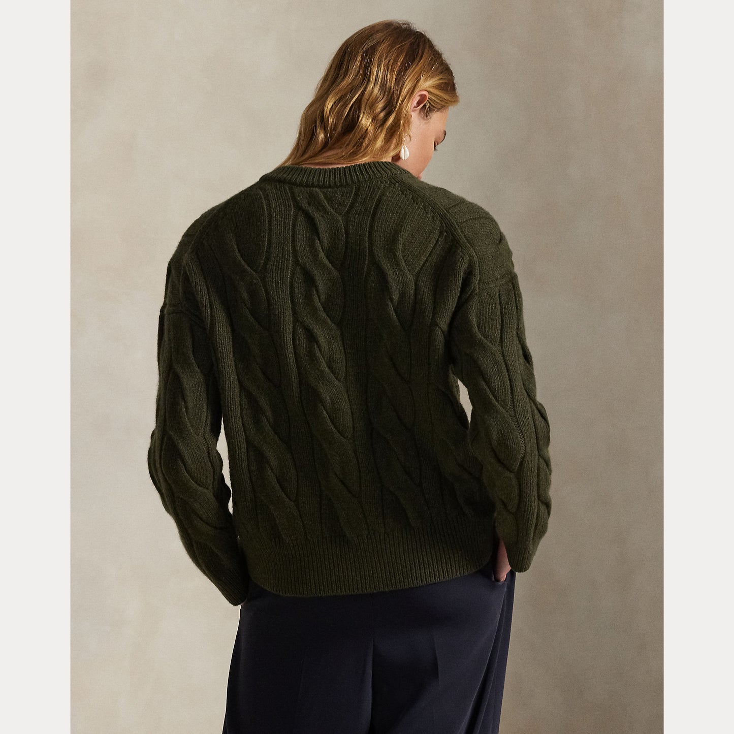 Polo Ralph Lauren Cable-Knit Wool-Cashmere V-Neck Jumper