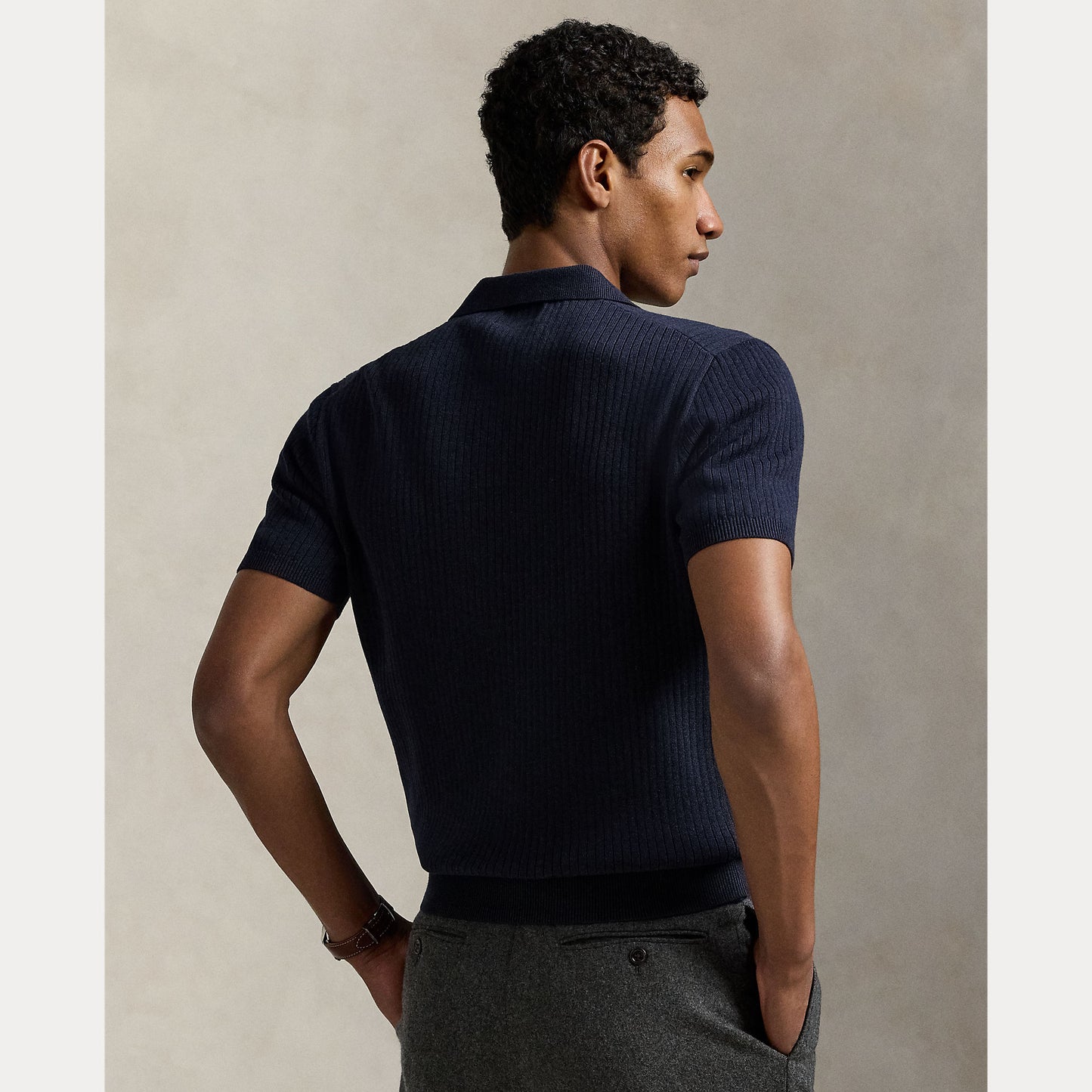 Polo Ralph Lauren Rib-Knit Cotton Johnny-Collar Sweater