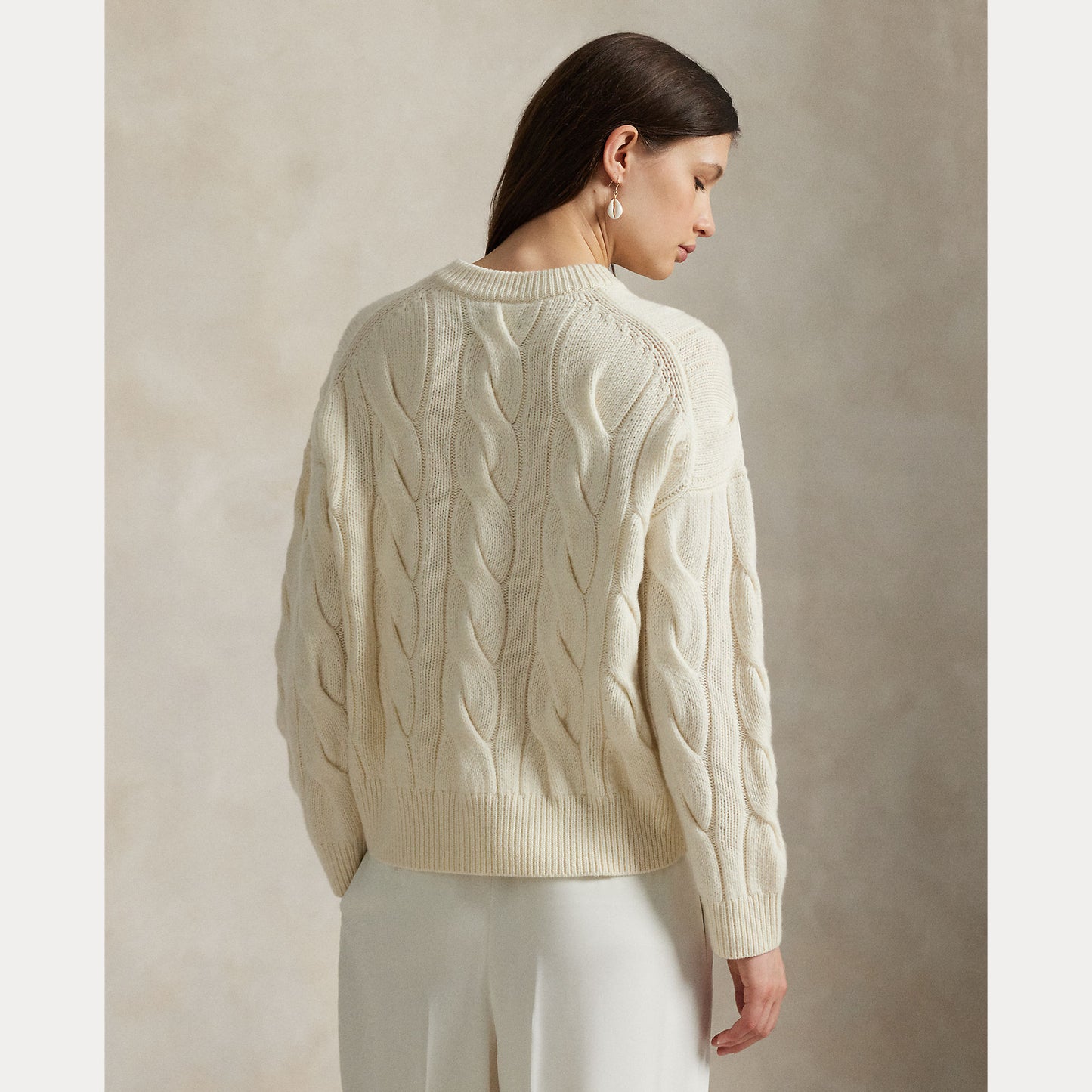 Polo Ralph Lauren Cable-Knit Wool-Cashmere V-Neck Jumper