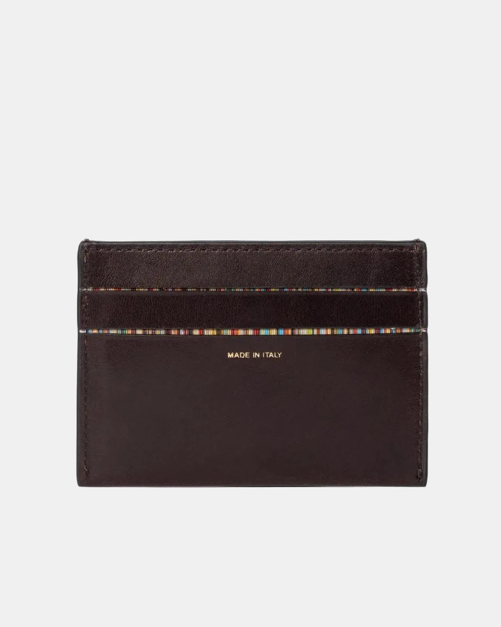 Paul Smith Brown Leather 'Signature Stripe' Credit Card Holder