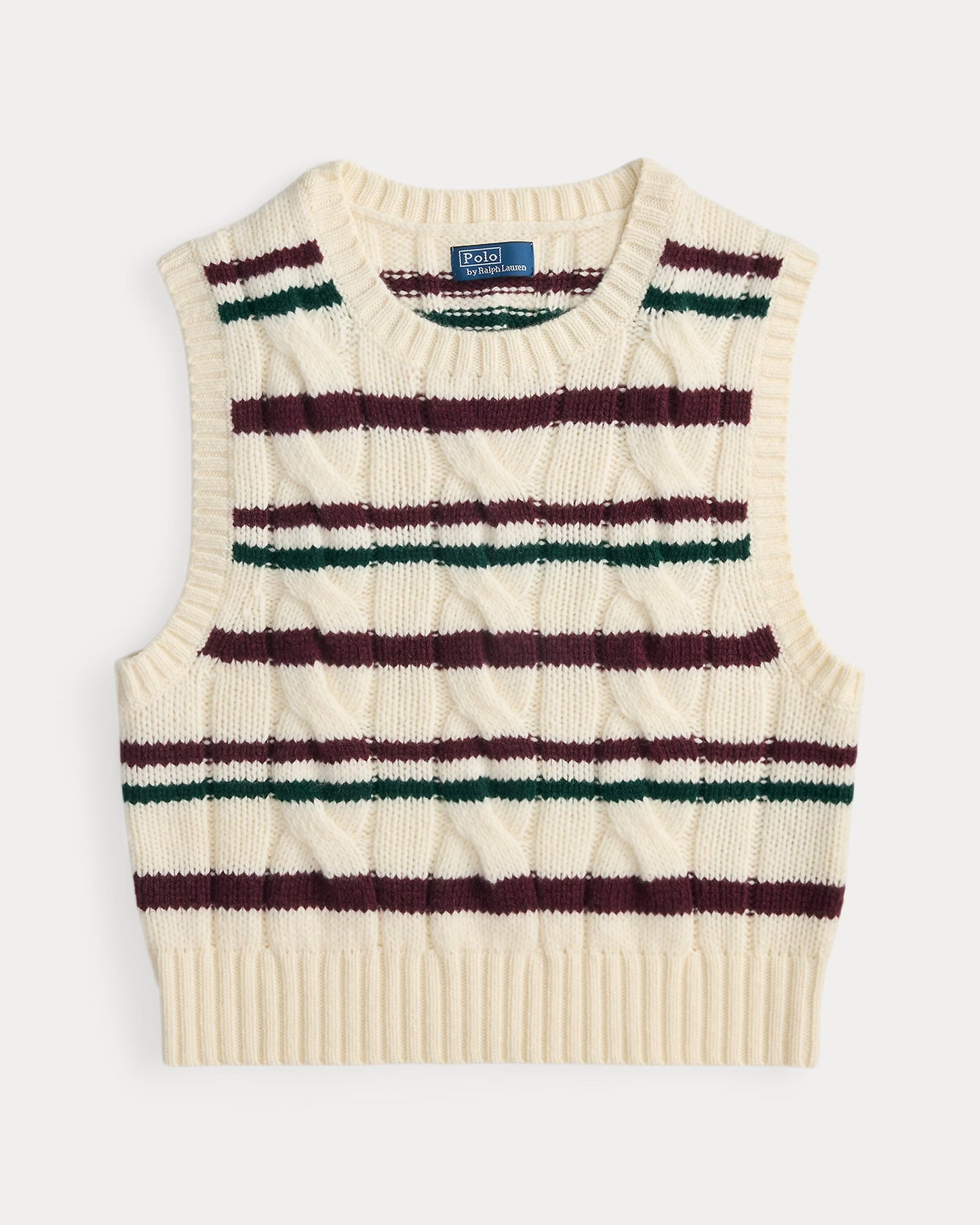Polo Ralph Lauren Striped Wool-Cashmere Sleeveless Jumper