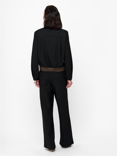French Connection Veda Black Contrast Collar Shirt