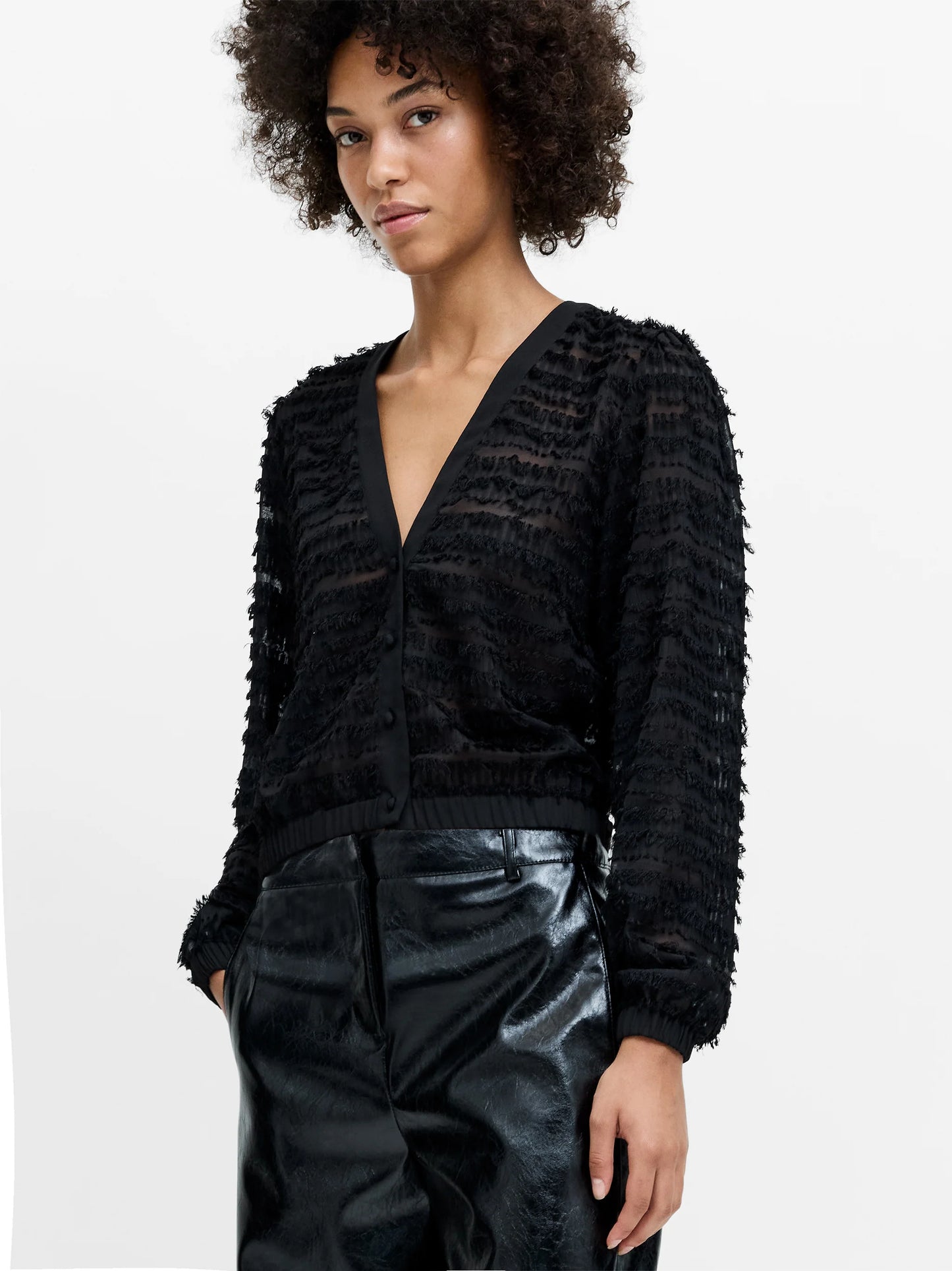 French Connection Alana Textured Chiffon Blouse