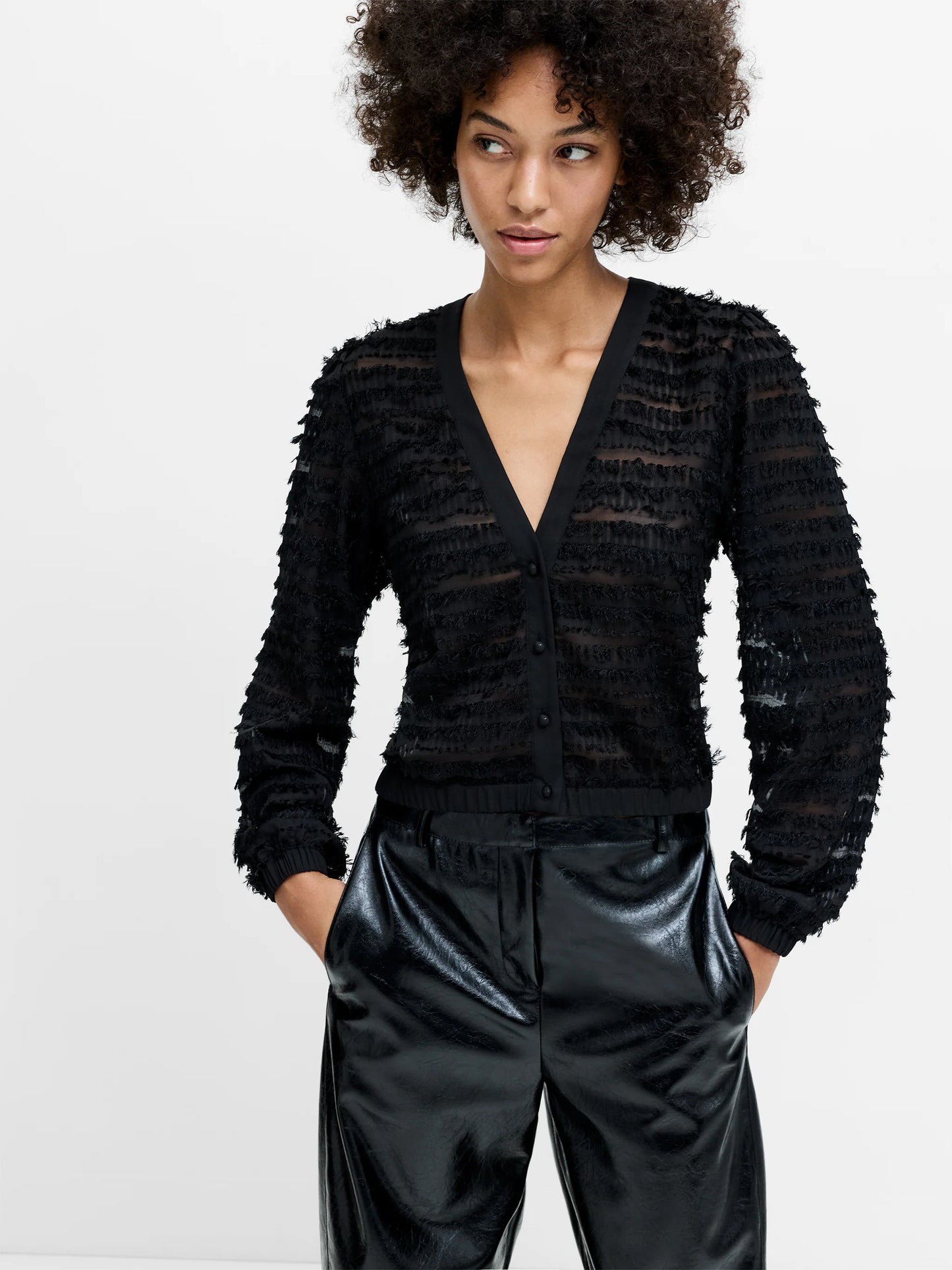 French Connection Alana Textured Chiffon Blouse