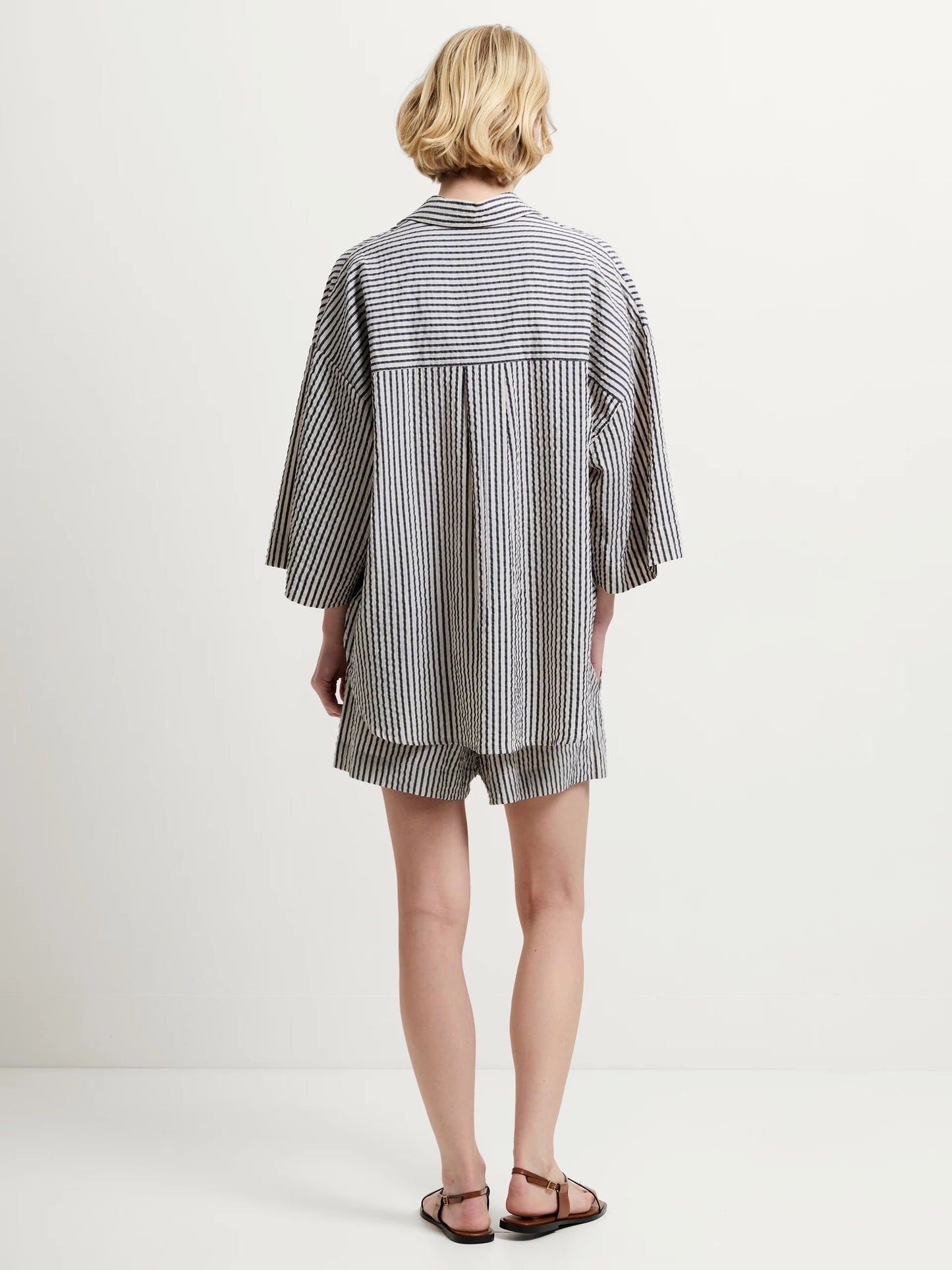 French Connection Lia Seersucker Striped Shirt