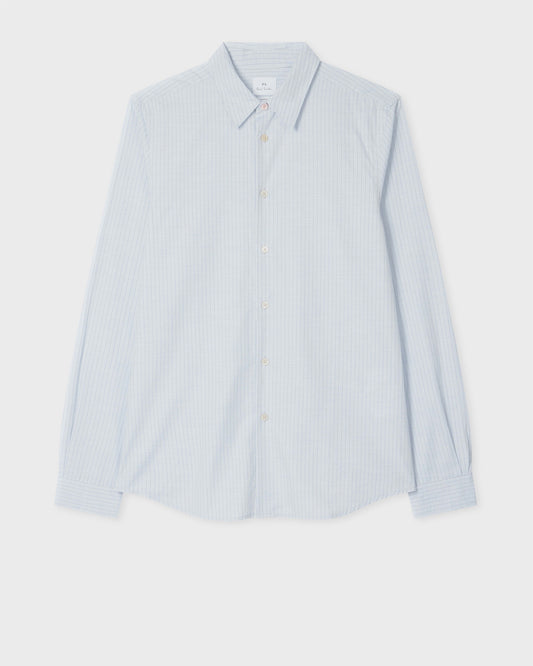 Paul Smith Tailored-Fit Light Blue Melange Stripe Shirt