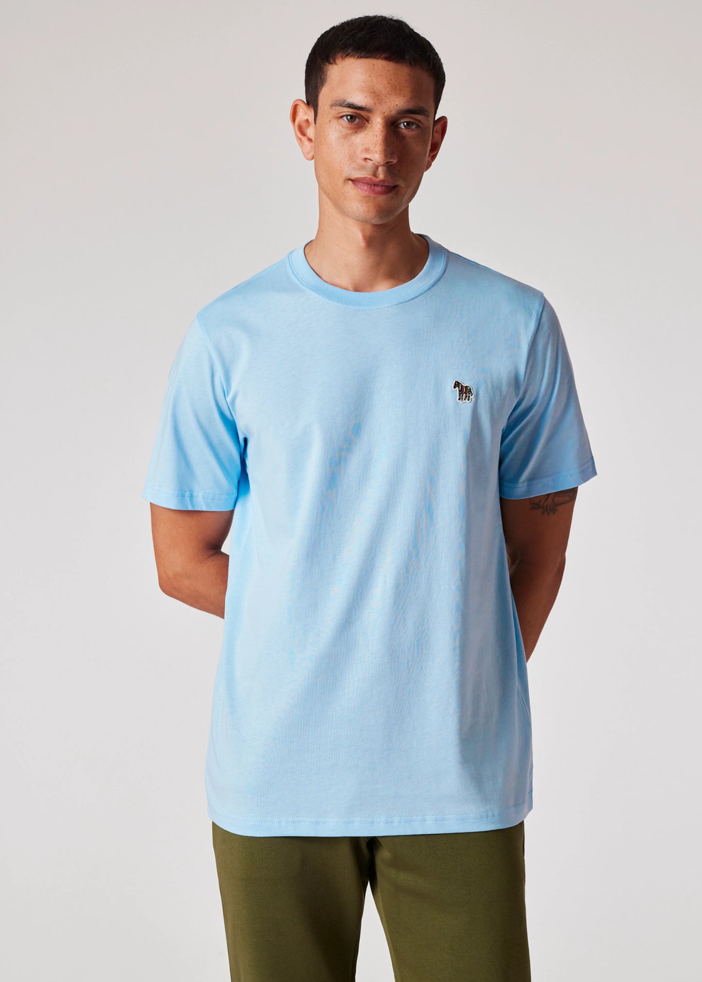 Paul Smith Pale Blue Organic Cotton Zebra Logo T-Shirt
