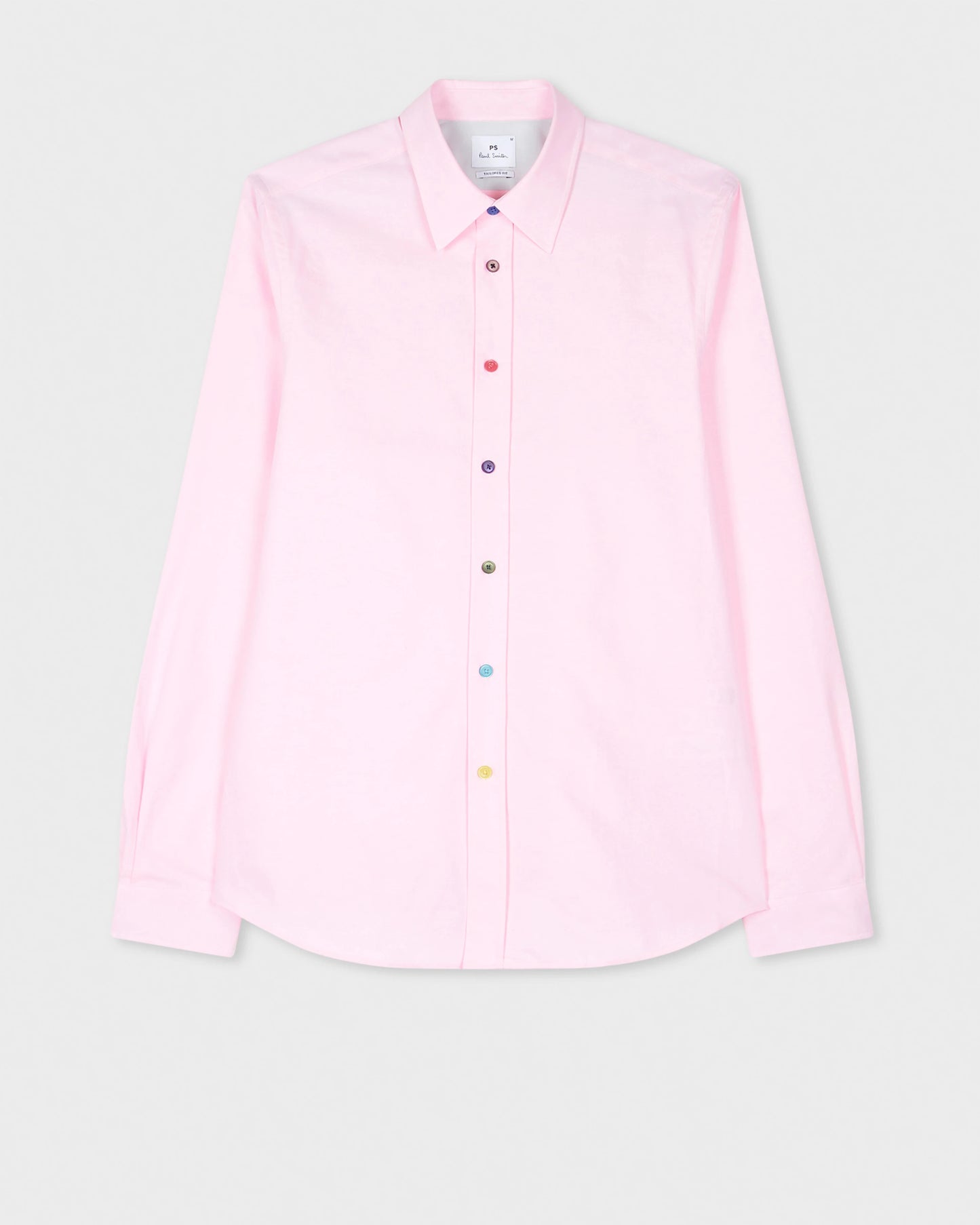 Paul Smith Tailored-Fit Light Pink Cotton Shirt with 'Sports Stripe' Buttons