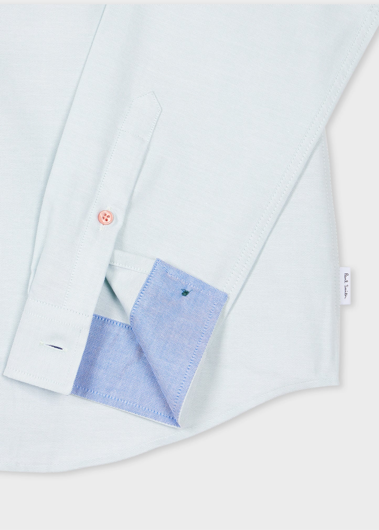 Paul Smith Tailored-Fit Mint Green Cotton Shirt with 'Sports Stripe' Buttons