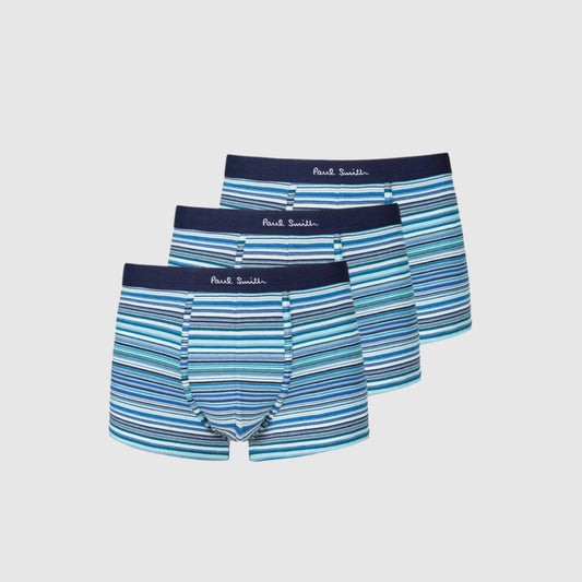 Paul Smith Blue 'Signature Stripe' Low-Rise Boxer Briefs Three Pack