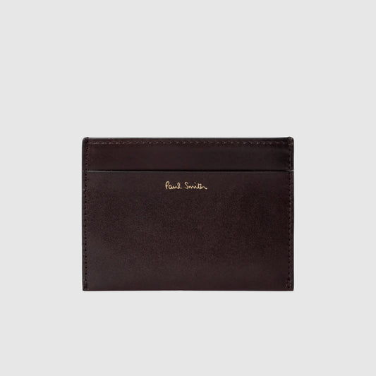 Paul Smith Brown Leather 'Signature Stripe' Credit Card Holder
