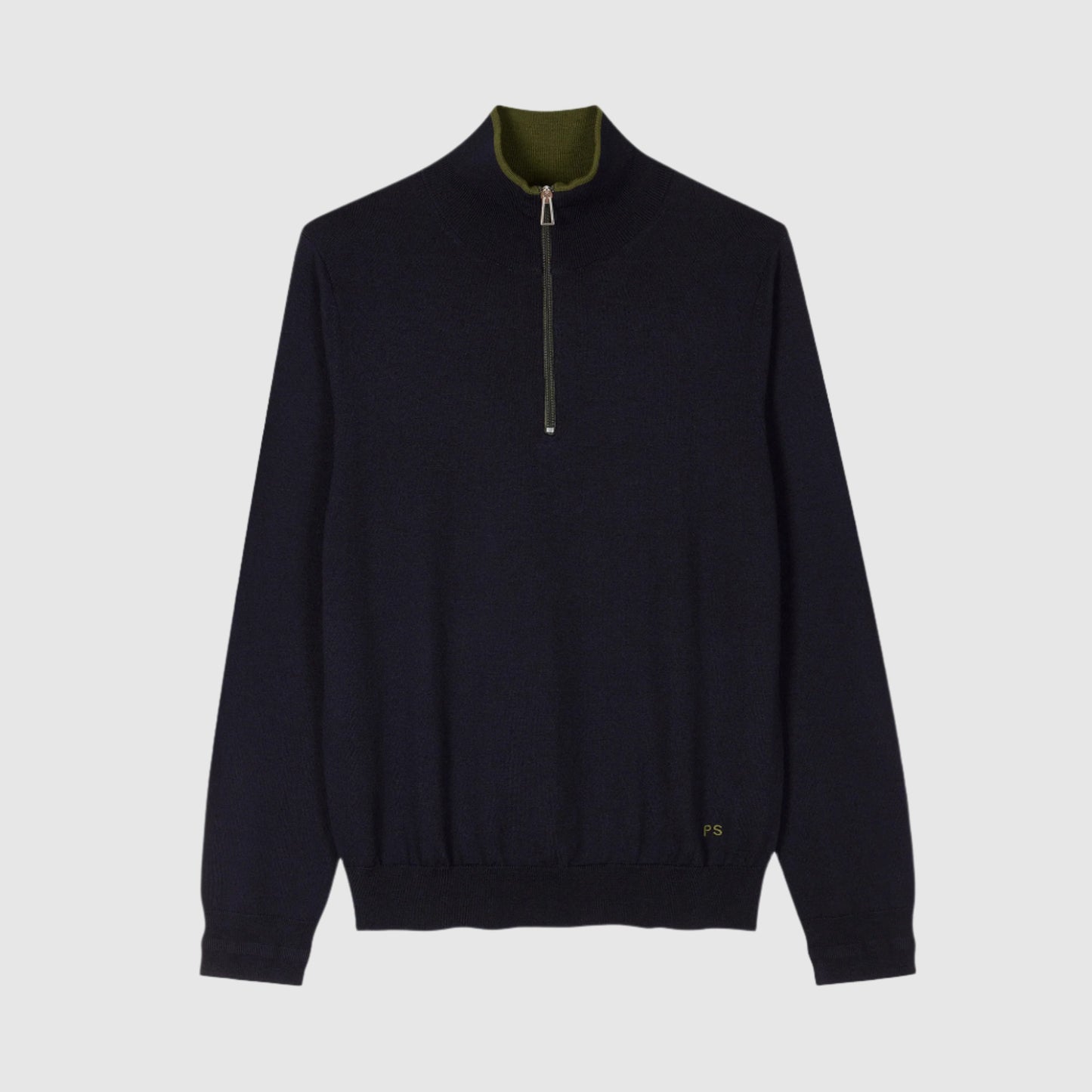 Paul Smith Dark Navy Merino Wool Half-Zip Sweater