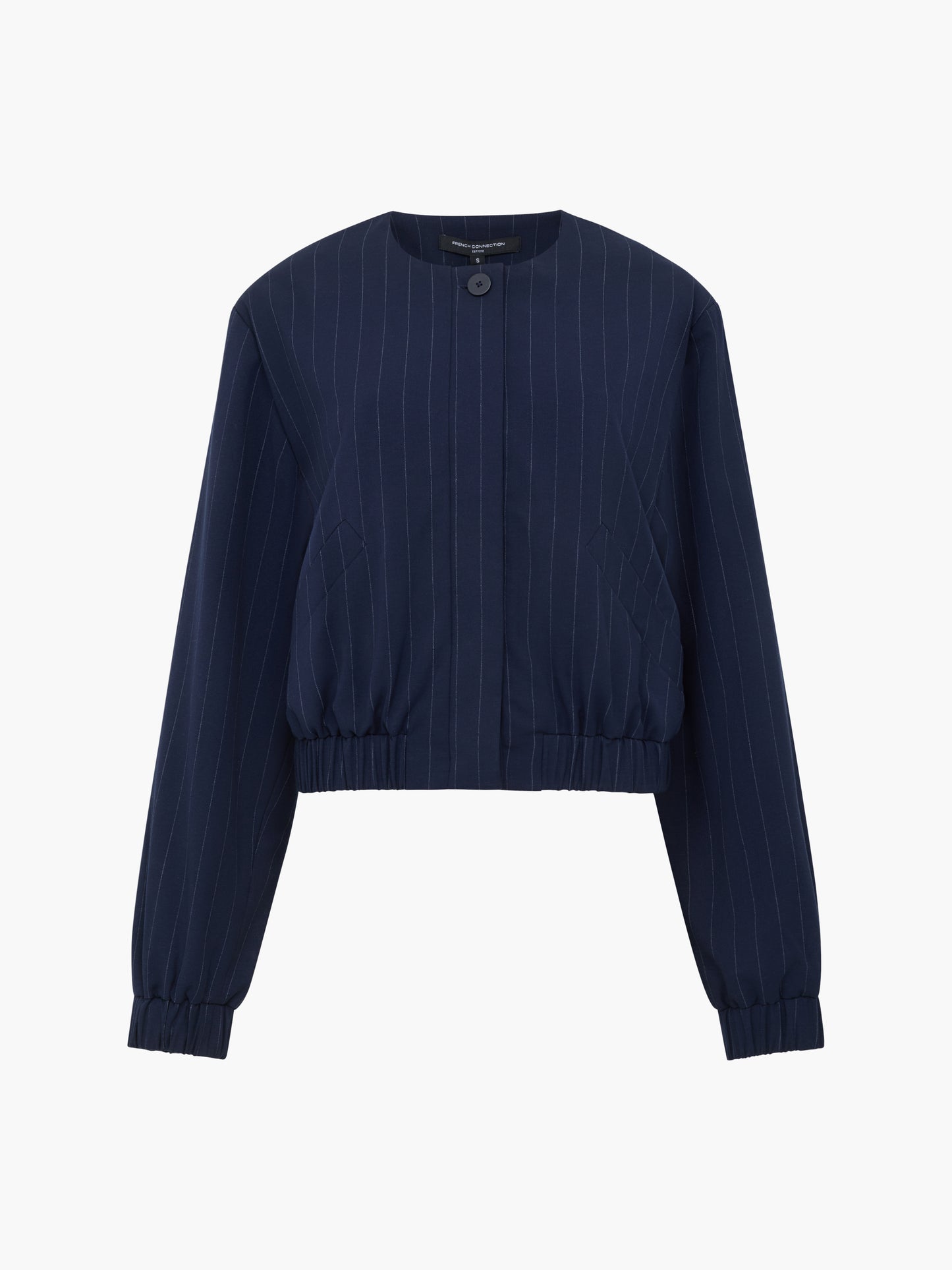 French Connection Alia Pinstripe Bomber Jacket