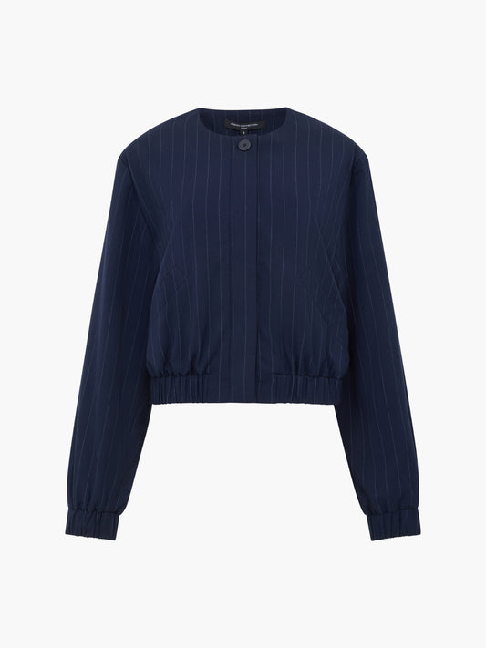 French Connection Alia Pinstripe Bomber Jacket