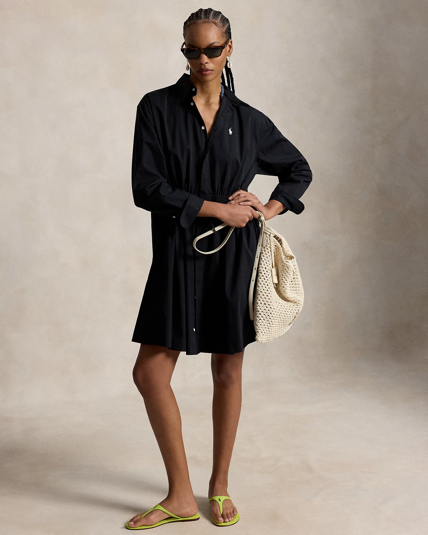 Polo Ralph Lauren Cotton Drawcord Shirtdress