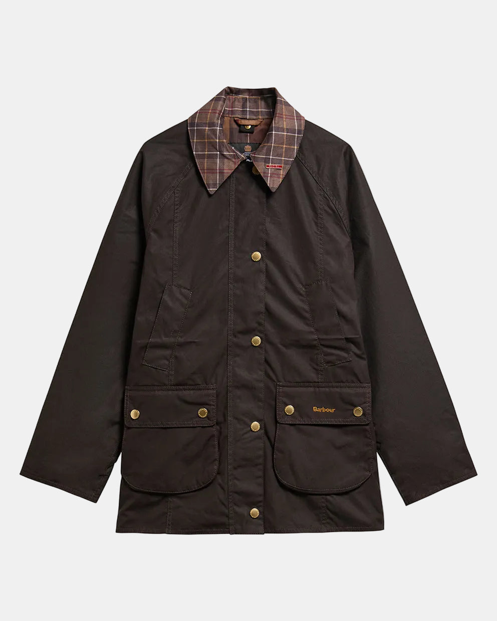Barbour Icons Tartan Collar Modern Beadnell Waxed Jacket