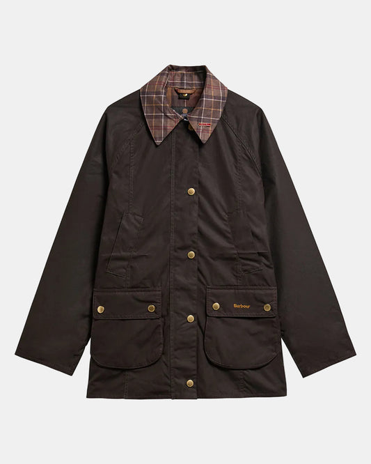Barbour Icons Tartan Collar Modern Beadnell Waxed Jacket